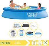 Intex Easy Set Zwembad - Opblaaszwembad - 305x61 cm - Inclusief Solarzeil Pro, Onderhoudspakket, Filter, Grondzeil, Stofzuiger en Solar Mat