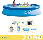Intex Easy Set Zwembad - Opblaaszwembad - 396x84 cm - Inclusief Solarzeil, Onderhoudspakket, Zwembadpomp, Filter, Onderhoudsset en Warmtepomp CP