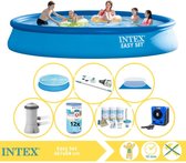 Intex Easy Set Zwembad - Opblaaszwembad - 457x84 cm - Inclusief Comfortpool Solarzeil - Ã¸457 cm Onderhoudspakket, Filter, Grondzeil, Stofzuiger en Warmtepomp HS