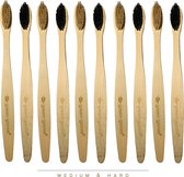 Bamboe Bruine Tandenborstel set van 10 stuks | Zacht/medium voor gevoelige tandvlees | Biologisch afbreekbaar
