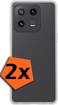 Hoesje Geschikt voor Xiaomi 13 Pro Hoesje Siliconen Cover Case - Hoes Geschikt voor Xiaomi 13 Pro Hoes Back Case - 2-PACK - Transparant