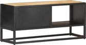 vidaXL - Tv-meubel - met - bewerkte - deur - 90x30x40 - cm - ruw - mangohout