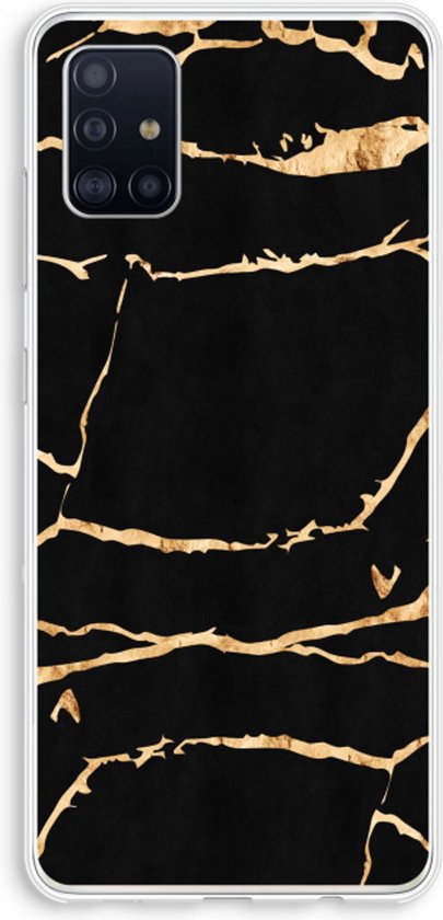Case Company® - Coque Samsung Galaxy A51 4G - Marbre doré - Coque souple pour téléphone - Protection tous côtés et bord d'écran