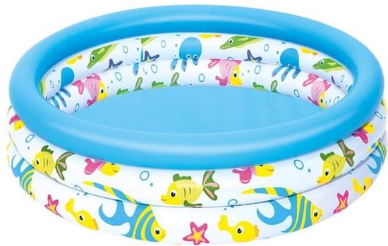 Bestway - Opblaasbaar Zwembad voor Kinderen - 102x25 cm - Eenvoudig opblazen - Inclusief reparatiepatch - 101 liter Capaciteit - PVC