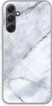 Case Company® - Hoesje geschikt voor Samsung Galaxy A34 hoesje - Witte marmer - Soft Cover Telefoonhoesje - Bescherming aan alle Kanten en Schermrand