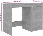 vidaXL-Bureau-100x50x76-cm-bewerkt-hout-betongrijs