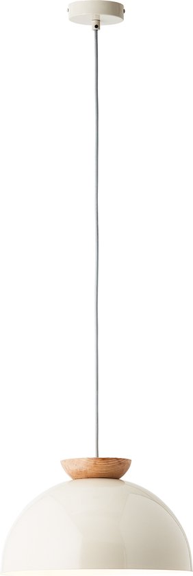 Brilliant Nalam hanglamp 35cm licht hout/grijs metaal/hout 1x A60, E27, 40 W, geschikt voor normale lamp (niet inbegrepen)