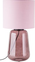 Brilliant Hydra tafellamp 56cm mauve/violet glas/textiel snoer schakelaar 1x A60, E27, 60 W, geschikt voor normale lamp (niet inbegrepen)