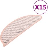 vidaXL - Trapmatten - zelfklevend - 15 - st - sisal-look - 65x21x4 - cm - rood