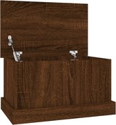 vidaXL - Opbergbox - 50x30x28 - cm - bewerkt - hout - bruin - eikenkleur