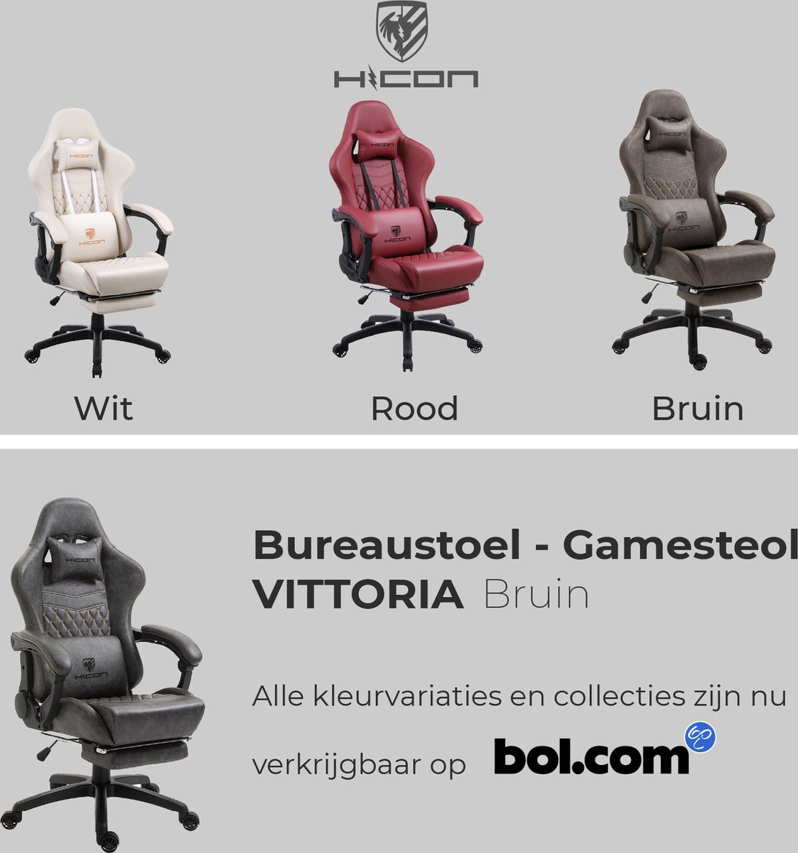 HICON Game chair Vittoria - Ergonomique - Chaise de Gaming