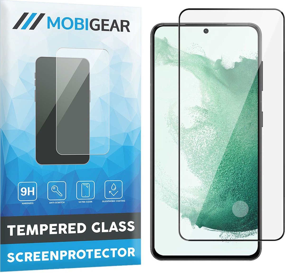 Mobigear Screenprotector geschikt voor Samsung Galaxy S22 Plus Glazen | Mobigear Premium Screenprotector - Case Friendly - Zwart (2-Pack)