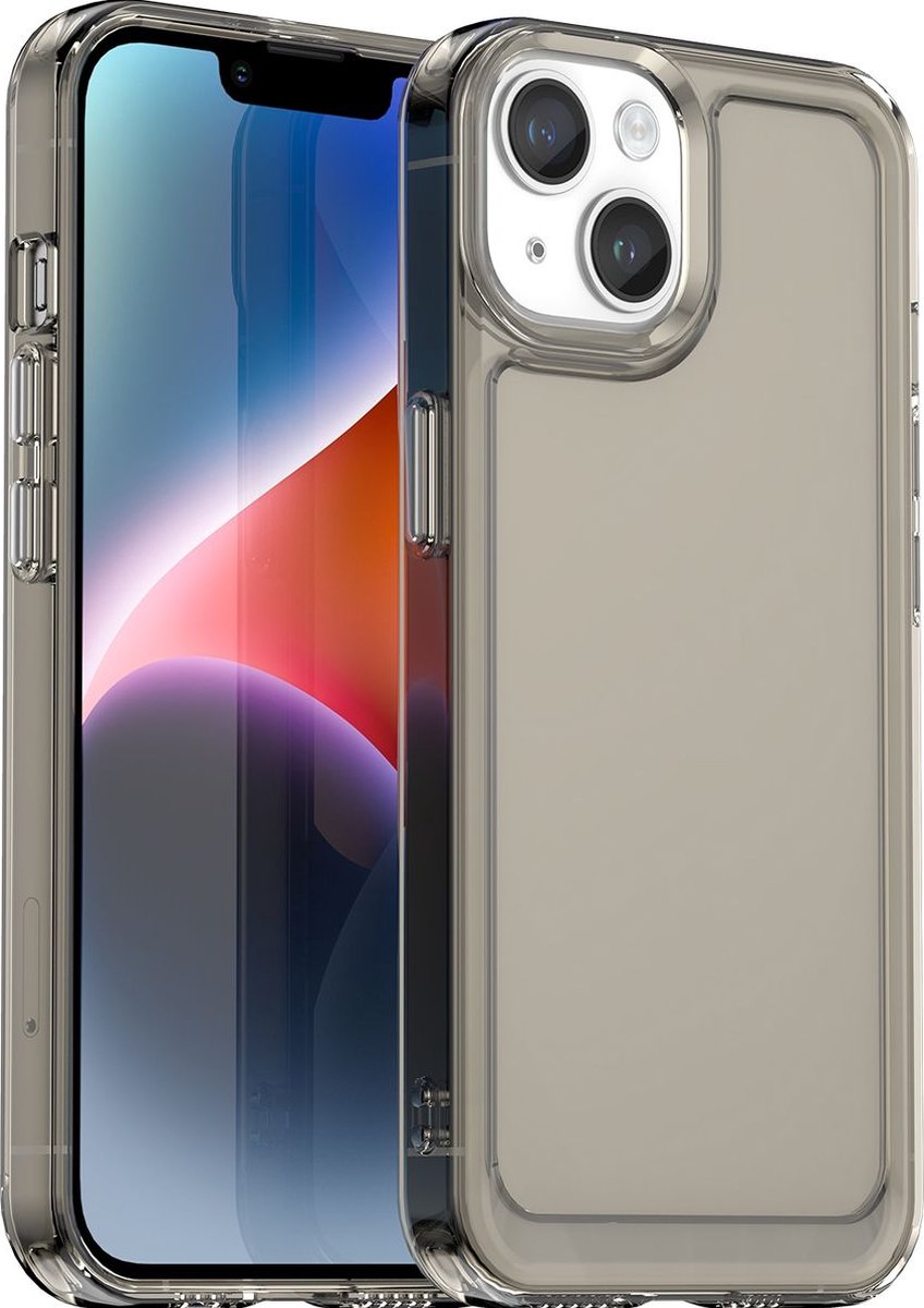 Mobigear Hoesje geschikt voor Apple iPhone 15 Plus Telefoonhoesje Flexibel TPU | Mobigear Crystal Backcover | iPhone 15 Plus Case | Back Cover - Grijs