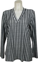 Angelle Milan – Travelkleding voor dames – Zwart/Witte patroon blouse – Ademend – Kreukvrij – Duurzame Jurk - In 5 maten - Maat M