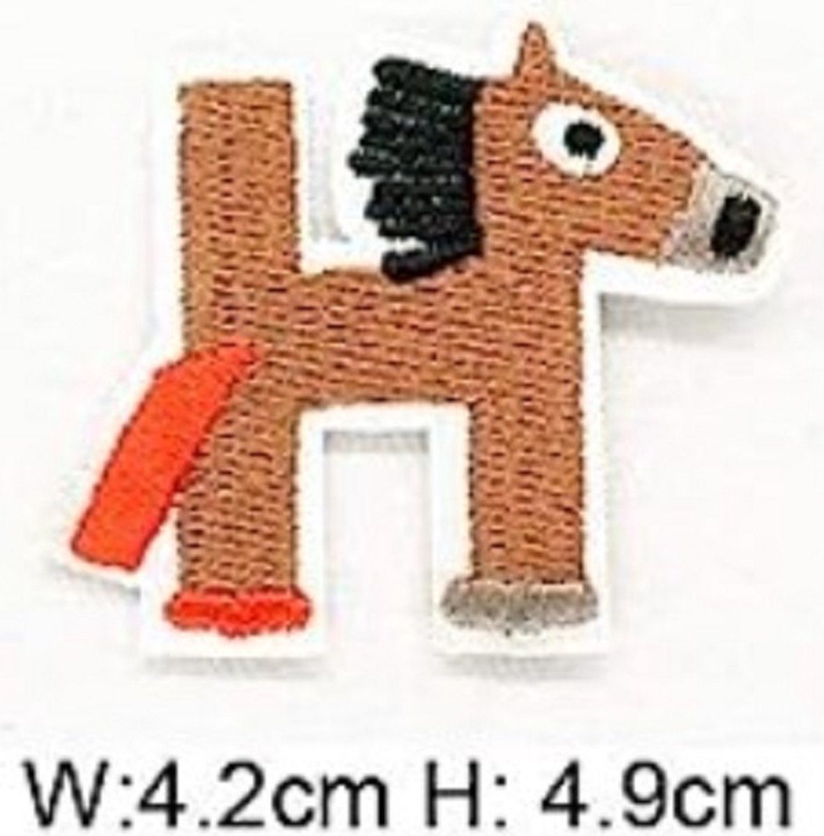 Strijk Embleem Alfabet Patch - Letter H - Dieren - 4,2 x 4,9 cm - Letters Stof Applicatie - Geborduurd - Strijkletters - Patches - Iron On