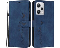 Coverup Hoesje - Geschikt voor Xiaomi Redmi Note 12 Pro 5G / Poco X5 Pro Hoesje - Coverup Smile Book Case - Blauw