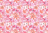 Fotobehang - Vlies Behang - Roze Bloemen - Bloemetjes - 368 x 254 cm