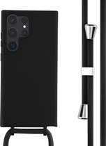 iMoshion Hoesje Geschikt voor Samsung Galaxy S23 Ultra Hoesje Met Koord - iMoshion Siliconen hoesje met koord - Zwart