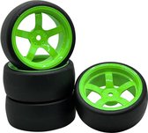 Reely 1:10 Straatmodel, Sportwagen Complete wielen Drift 5-spaaks Neon-groen (fluorescerend) 4 stuk(s)