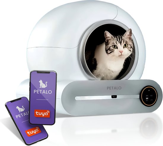 Petalo Slimme Kattenbak Zelfreinigend – Automatische Kattenbak – XXL – Robot  Met App -... | bol
