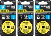 Matrix Onderlijn MXC-3 Bait Band Rigs 45cm Eyed-Barbless - Maat : Haak 16 - 0.165mm
