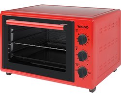 Wiggo WMO-E353(R) - Vrijstaande Mini Oven - Electrisch - 50 CM - 35 liter - 1800 W - 5 Jaar Garantie - Rood Wiggo WMO-E353(R) - Vrijstaande Mini Oven - Electrisch - 50 CM - 35 liter - 1800 W - 5 Jaar Garantie - Rood