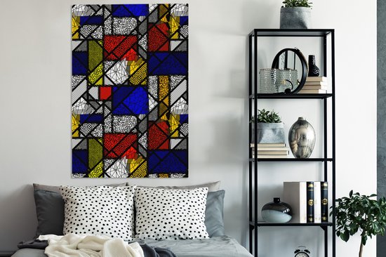 Peintures sur toile Mondrian - Glas - Oude Meesters - 80x120 cm - Décoration murale