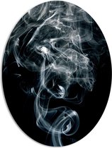 PVC Schuimplaat Ovaal - Rookwolken tegen Zwarte Achtergrond - 72x96 cm Foto op Ovaal (Met Ophangsysteem)