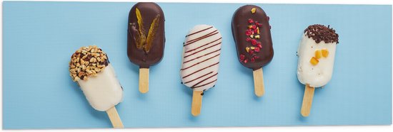 Vlag - Chocolade Ijsjes met Toppings - 90x30 cm Foto op Polyester Vlag