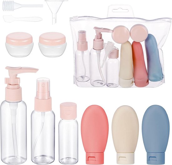 Allecto Plus - Set van 4 siliconen crèmepotjes voor reis - Lekvrije containers voor