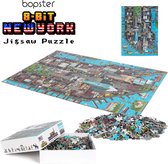 Bopster - New York puzzel - 500 stukjes - 51x36cm - geweldig 8-bit design - ontdek alle bekende gebouwen
