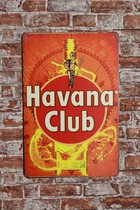 Wandbord – Havana Club - Metalen wandbord - Wandborden – Whisky - Metalen bord - Mancave - Mancave decoratie - Tekst bord - Retro - Metal sign - Bar decoratie - Decoratie - Metalen borden - Cadeau - UV bestendig - 20 x 30cm – Cave & Garden