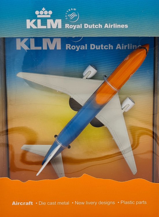 Speelgoedvliegtuig KLM boeing 777 rio lengte 13,5cm