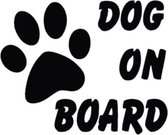 Dog On Board Auto Sticker | 15 x 12 CM | ZWART