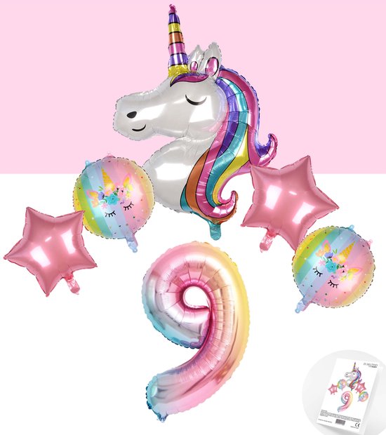 Snoes * Unicorn * Licorne Rainbow en-ciel XL * Neuvième anniversaire *  Hooray 9 ans