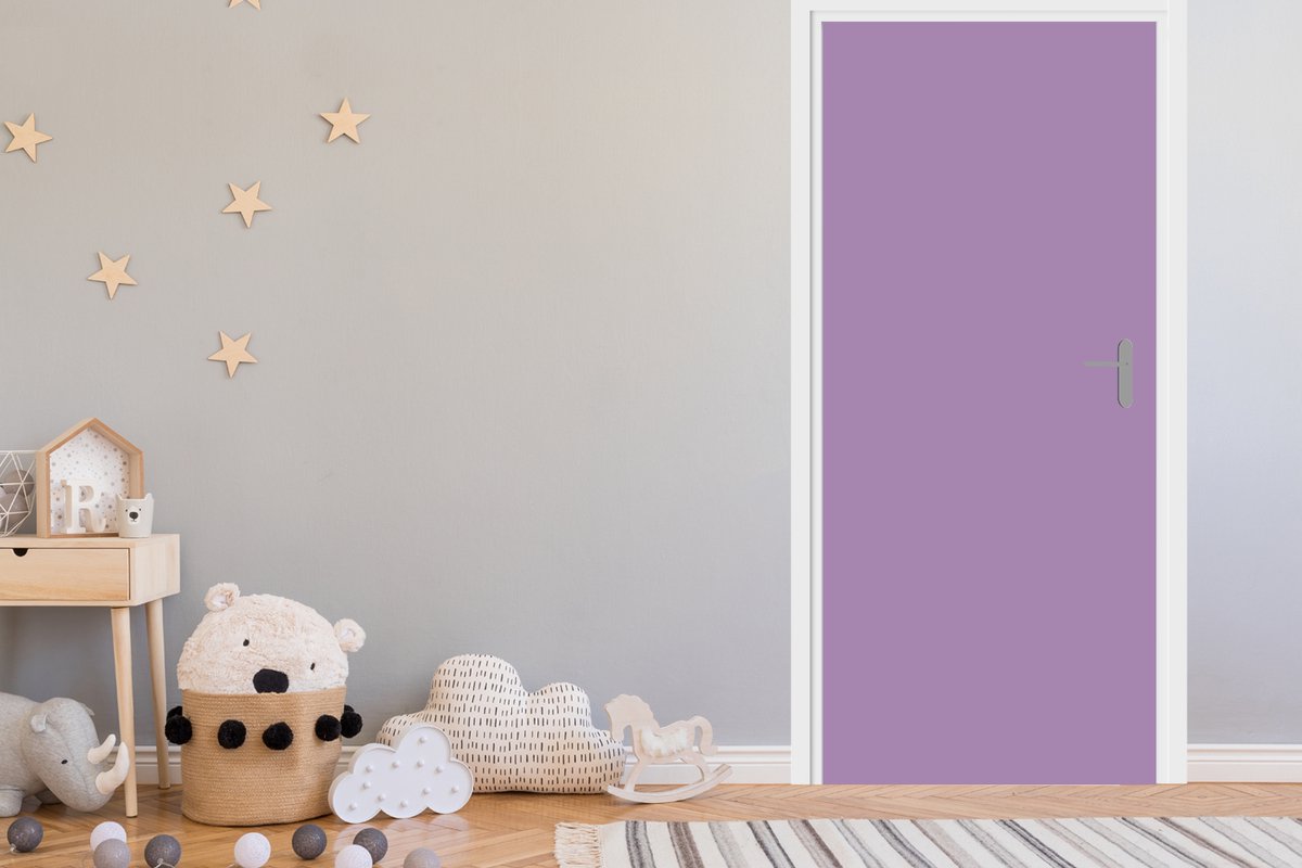 Deurposter 80x205 cm - Deursticker Interieur - Paars - Kleuren - Paarse - Kleur - Effen - 