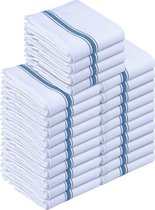 24 Pack Schotelhanddoeken - 100% Katoen (38 x 64 cm) Keukenhanddoeken, Bardoeken en Theedoeken (Blauw)