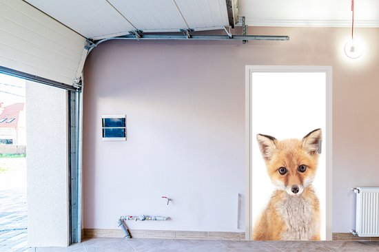 Sticker de porte Renard - Animaux - Oranje - Nature - 85x205 cm - Poster de porte