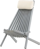 Chaise longue de jardin en bois Nest outdoor Bastian gris - avec oreiller