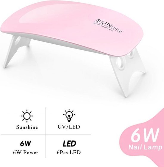 Lampe à ongles LED Premium I Sèche-vernis à ongles gel I Lampe à ongles I Mini Vernis à ongles I Sèche-vernis à ongles I Sèche-ongles USB I UV I 6 Watt I Rose