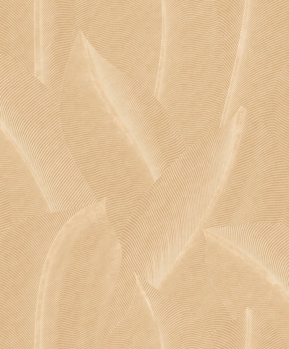 Allure - Luxe Bladeren - Behang - Wallpaper - Vliesbehang - Beige - 0,53 x 10,05 M.