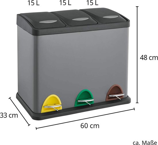 Svita TC3X15 Mülltrennung 45l grau ab 54,99 € | Preisvergleich bei Svita TC3X15 Mülltrennung 45l grau ab 54,99 € | Preisvergleich bei