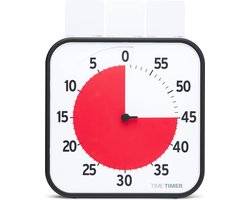 Time Timer Large 30x30cm - Visuele Countdown Timer - Tijdmanagement Tool - school, thuis, kantoor - optioneel alarm met sterkte regelaar - geen luid getik - magnetisch -kleur zwart)