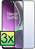 Screenprotector Geschikt voor OnePlus Nord CE 3 Lite Screenprotector Tempered Glass Gehard Glas Full Cover - 3x
