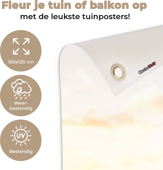 Tableau jardin - Jardin - Lavande - Ciel - Nuages - 160x120 cm - Tableau jardin - Toile jardin - Affiche extérieure