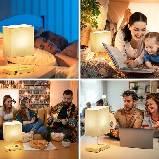 lampe de chevet tactile 3 intensités, lampe de table avec fonction Touch,  lumière de lecture, éclairage