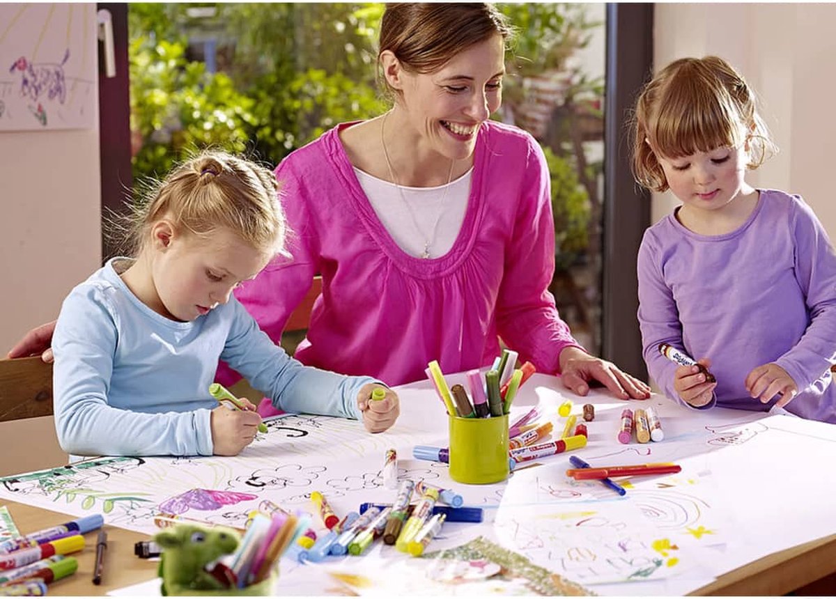 edding 14 FUNTASTICS - kleurstiften voor kinderen - set van 18 - ronde punt 3 mm - voor kleurplezier op papier en karton - afwasbaar van huid en textiel - zomervakantie - kindercadeau — afbeelding 8