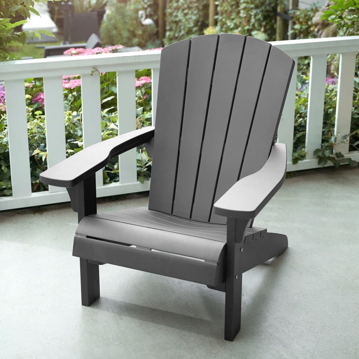 Keter Troy Adirondack Tuinstoel - Grijs thumbnail 6