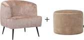 Bronx71® Velvet fauteuil Billy taupe