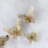 Hiden | Golden Butterflies - Vlinders decoratie - Muurstickers Kinderkamer - Muurstickers Slaapkamer - Decoratiefolie - Meubelstickers - Wandstickers - Deur stickers | 12 stuks